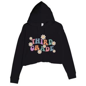 Boho Groovy Wavy Third Grade Cute Gift Crop Fleece Hoodie