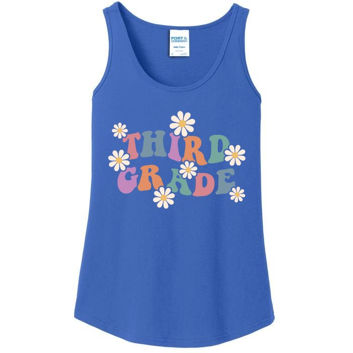 Boho Groovy Wavy Third Grade Cute Gift Ladies Essential Tank