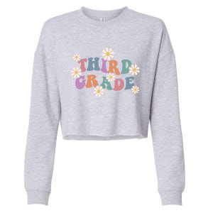 Boho Groovy Wavy Third Grade Cute Gift Cropped Pullover Crew