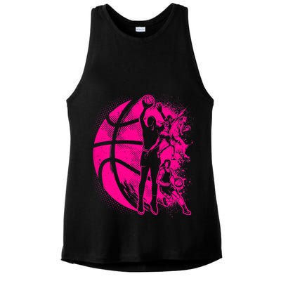 Basketball Girl Wo Female Basketball Team Ladies PosiCharge Tri-Blend Wicking Tank
