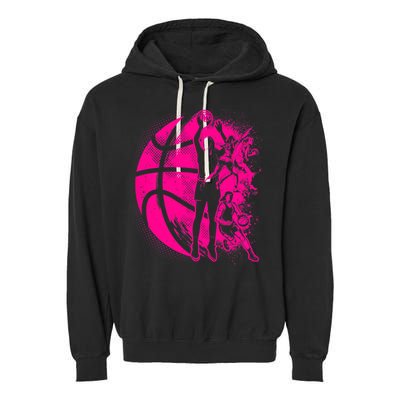 Basketball Girl Wo Female Basketball Team Garment-Dyed Fleece Hoodie