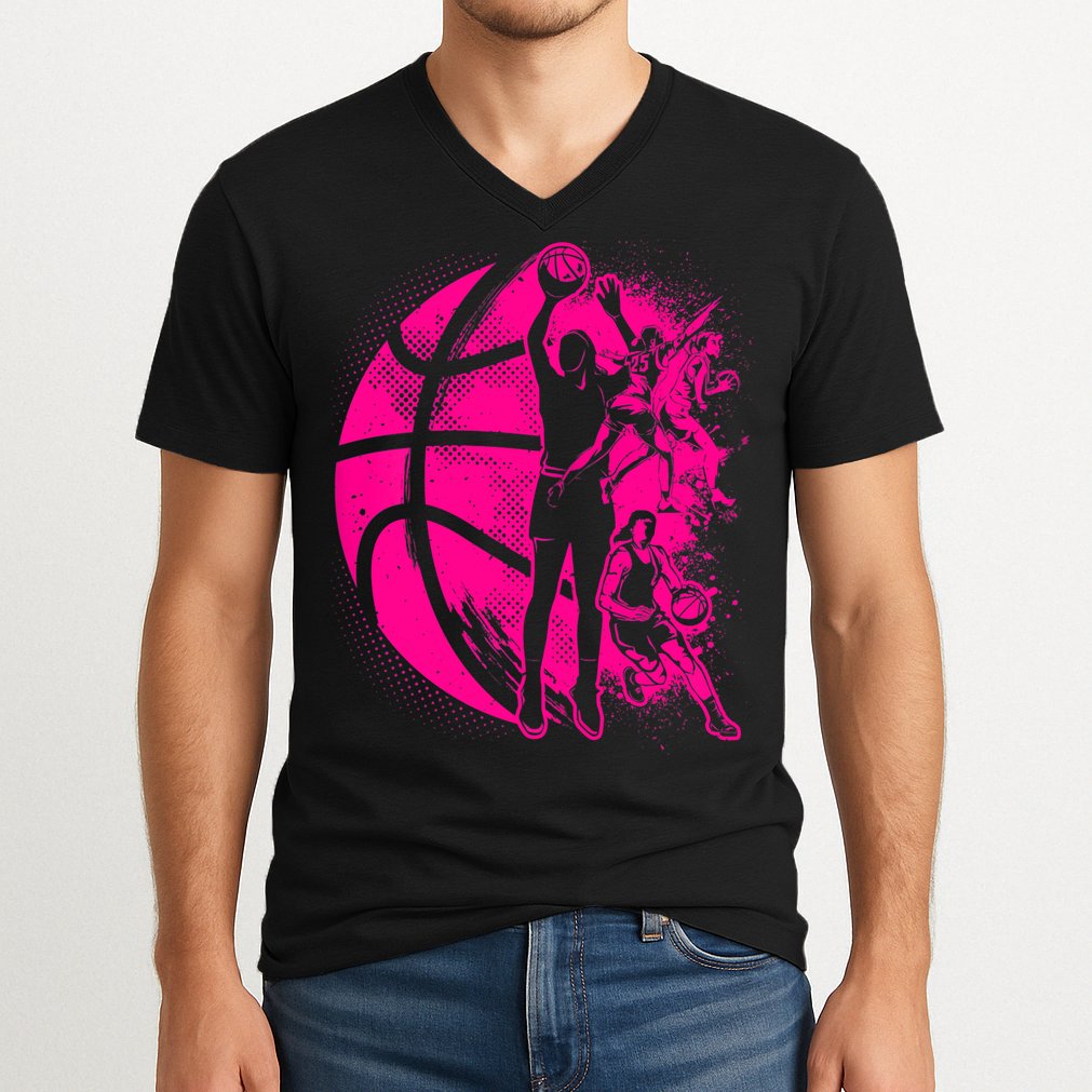 Basketball Girl Wo Female Basketball Team V-Neck T-Shirt