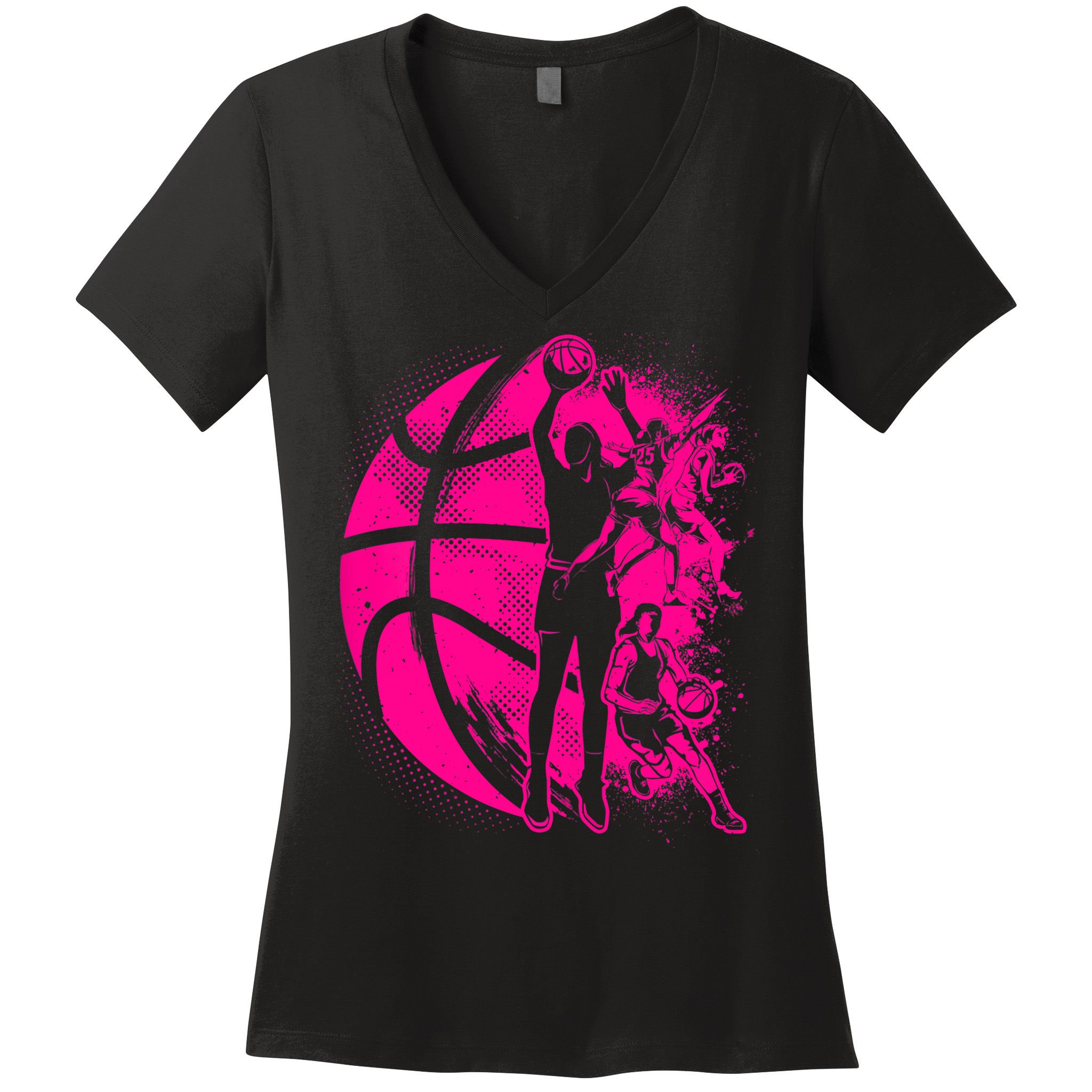 Basketball Girl Wo Female Basketball Team Women's V-Neck T-Shirt