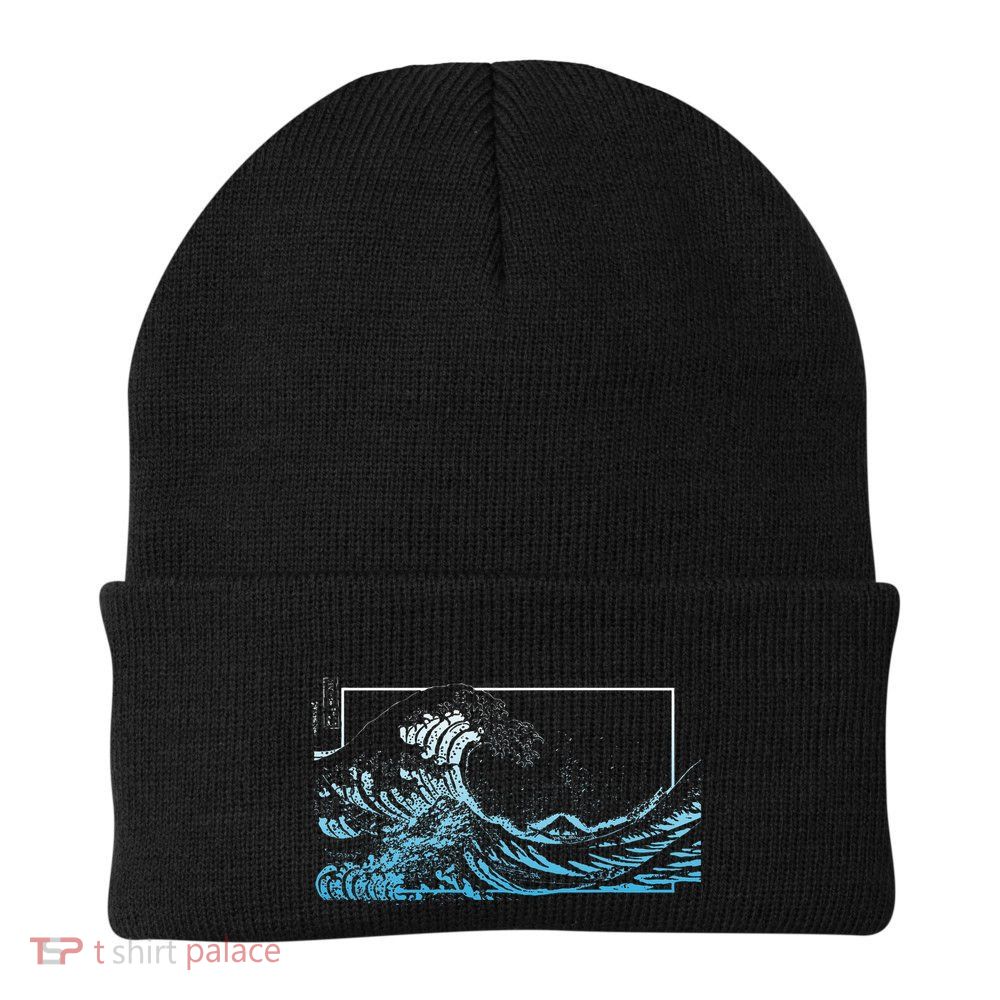 Blue Great Wave Off Kanagawa Knit Cap Winter Beanie