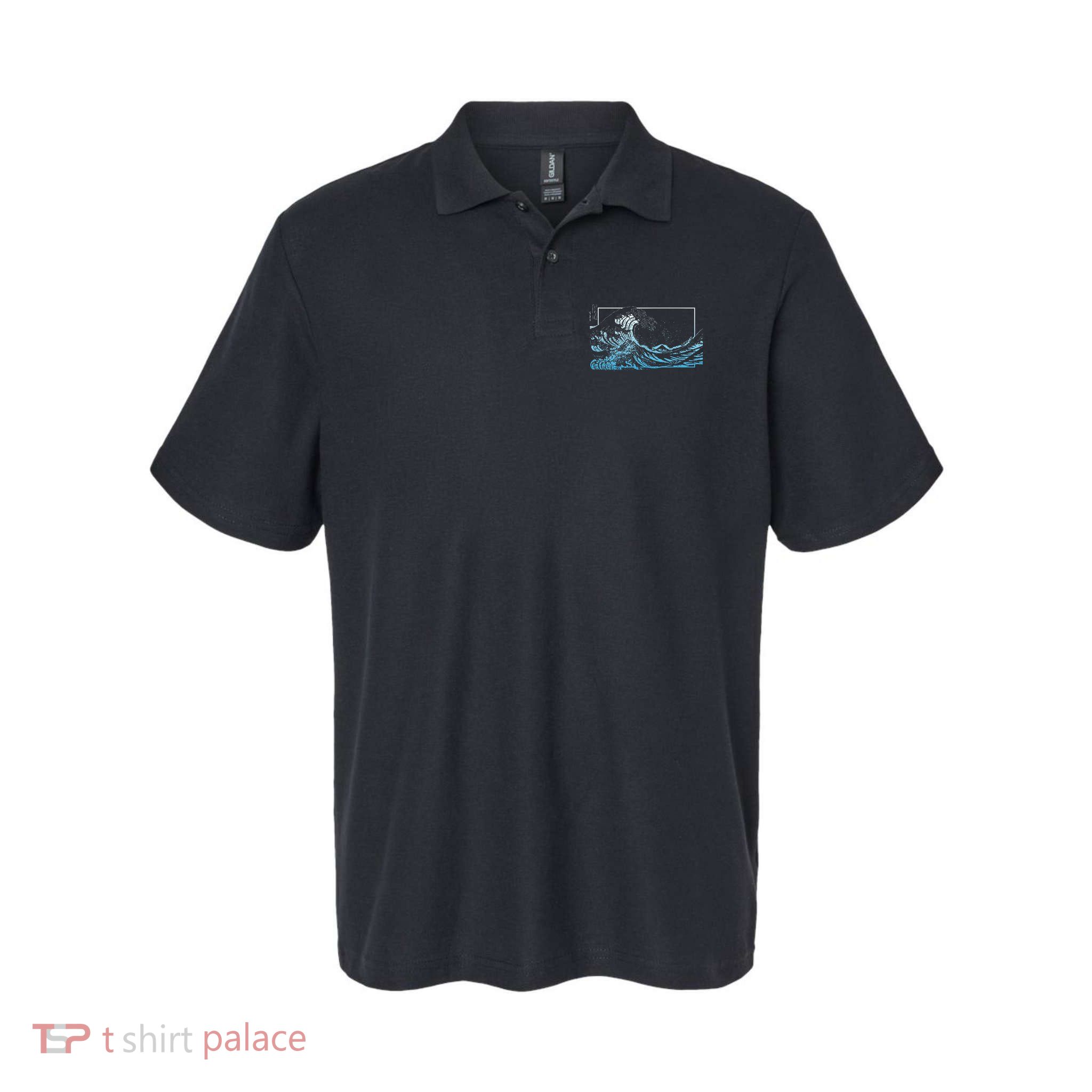 Blue Great Wave Off Kanagawa Polo