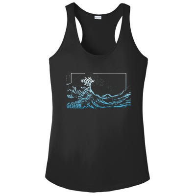 Blue Great Wave Off Kanagawa Ladies PosiCharge Competitor Racerback Tank