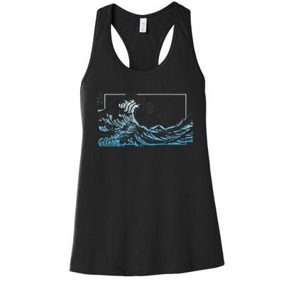 Blue Great Wave Off Kanagawa Women's Racerback Tank