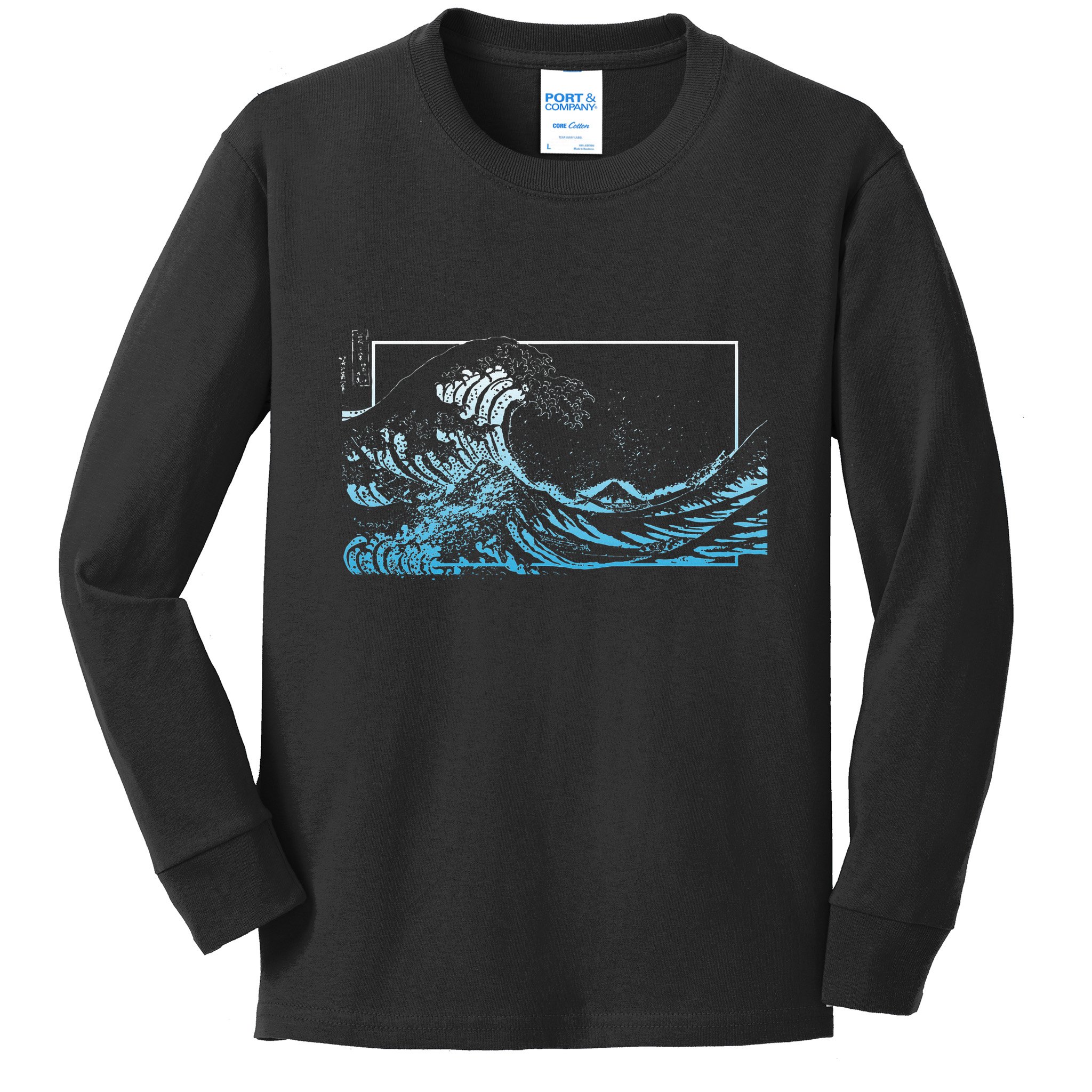Blue Great Wave Off Kanagawa Kids Long Sleeve Shirt