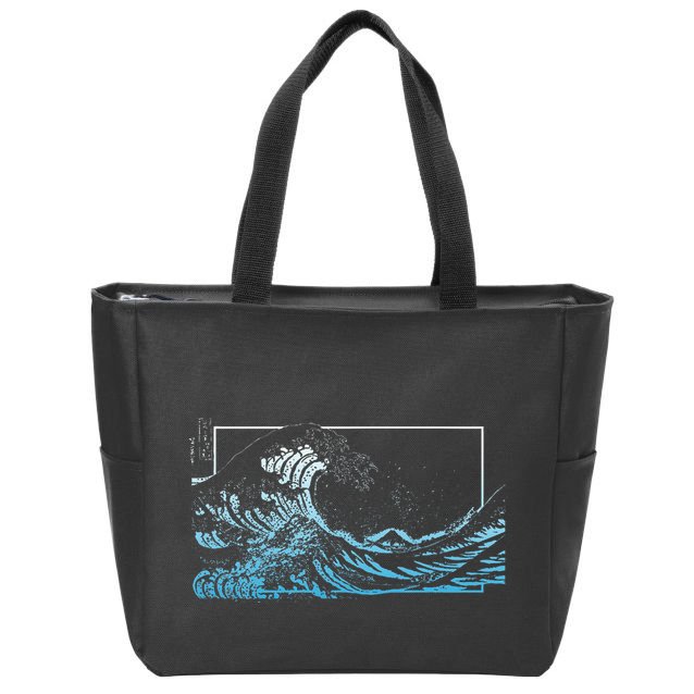Blue Great Wave Off Kanagawa Zip Tote Bag