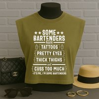 Bartender Gift Women Thighs  Garment-Dyed Women's Muscle Tee