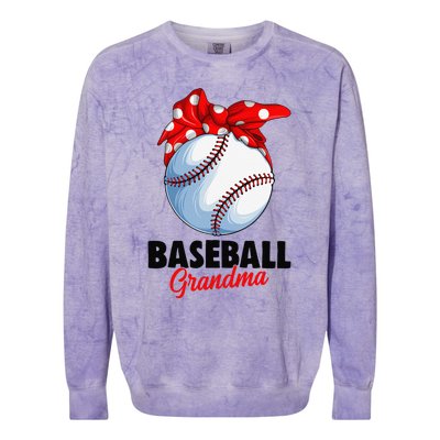 Baseball Grandma Women Colorblast Crewneck Sweatshirt