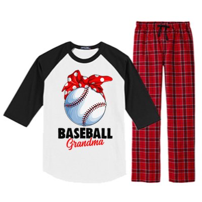 Baseball Grandma Women Raglan Sleeve Pajama Set