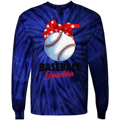 Baseball Grandma Women Tie-Dye Long Sleeve Shirt