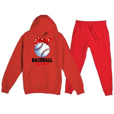 Baseball Grandma Women Premium Hooded Sweatsuit Set