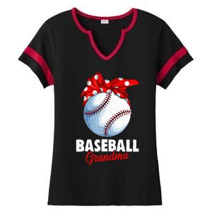 Baseball Grandma Women Ladies Halftime Notch Neck Tee