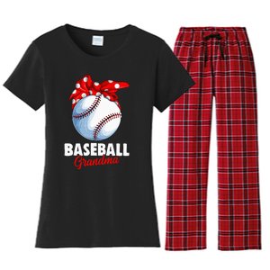 Baseball Grandma Women Women's Flannel Pajama Set