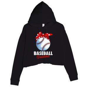 Baseball Grandma Women Crop Fleece Hoodie