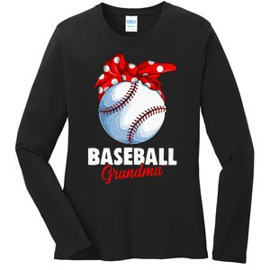 Baseball Grandma Women Ladies Long Sleeve Shirt