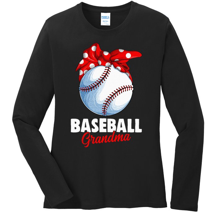 Baseball Grandma Women Ladies Long Sleeve Shirt