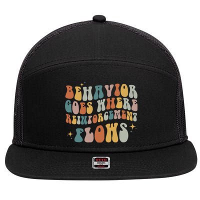 Behavior Goes Where Reinforcement Flows ABA 7 Panel Mesh Trucker Snapback Hat