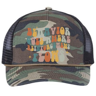 Behavior Goes Where Reinforcement Flows ABA Retro Rope Trucker Hat Cap