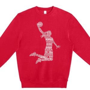 Basketball Girl Wo Girls Premium Crewneck Sweatshirt