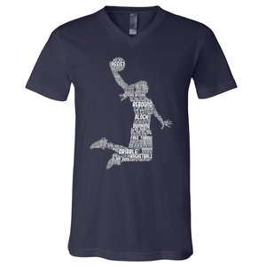 Basketball Girl Wo Girls V-Neck T-Shirt