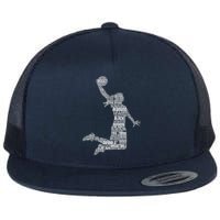 Basketball Girl Wo Girls Flat Bill Trucker Hat