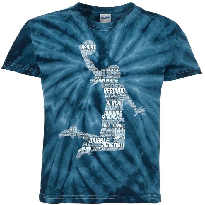 Basketball Girl Wo Girls Kids Tie-Dye T-Shirt