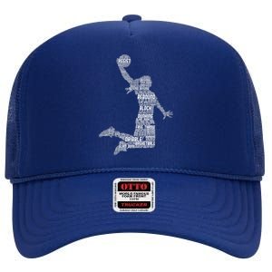 Basketball Girl Wo Girls High Crown Mesh Back Trucker Hat