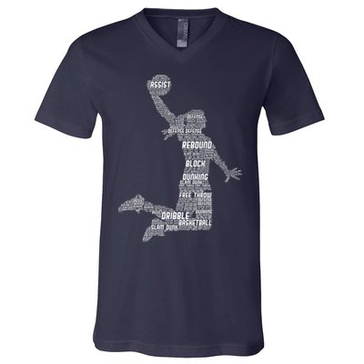 Basketball Girl Women V-Neck T-Shirt
