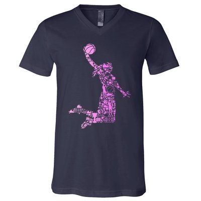 Basketball Girl Women V-Neck T-Shirt