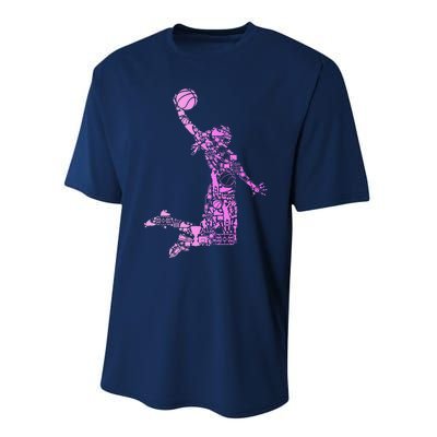 Basketball Girl Women Performance Sprint T-Shirt