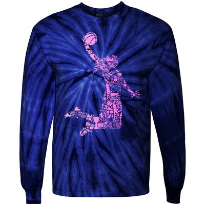 Basketball Girl Women Tie-Dye Long Sleeve Shirt