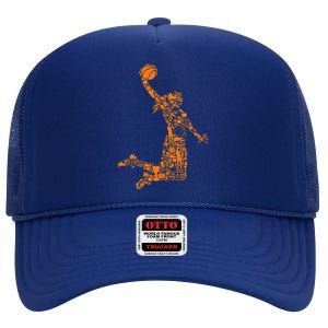 Basketball Girl Women High Crown Mesh Back Trucker Hat