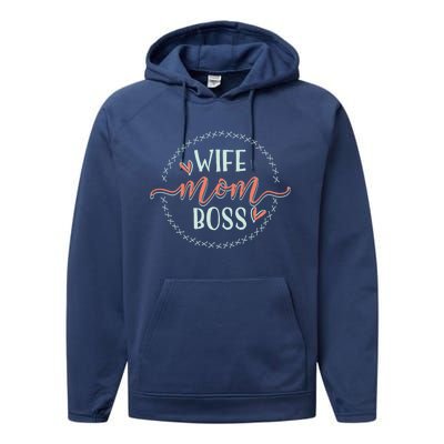 Boss Gift Wife Mom Boss Gift Performance Fleece Hoodie