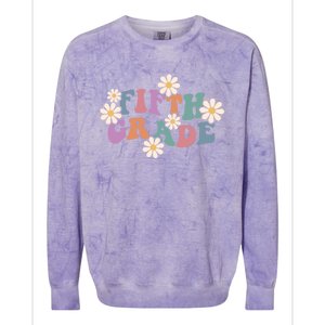 Boho Groovy Wavy Fifth Grade Gift Colorblast Crewneck Sweatshirt