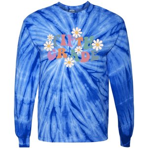 Boho Groovy Wavy Fifth Grade Gift Tie-Dye Long Sleeve Shirt