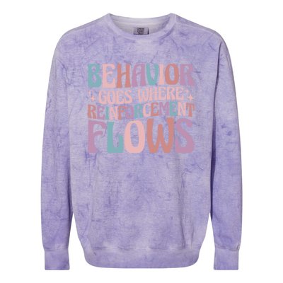 Behavior Goes Where Reinforcement Flows Behavior Analyst Cute Gift Colorblast Crewneck Sweatshirt