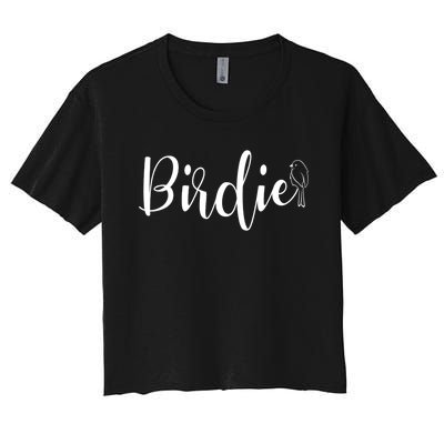 Birdie Gift Women's Funny Grandmother Nickname Gift Women's Crop Top Tee