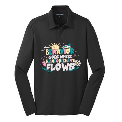 Behavior Goes Where Reinforcement Flows Behavior Analyst Meaningful Gift Silk Touch Performance Long Sleeve Polo