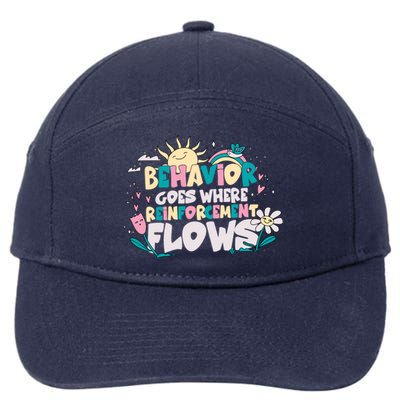 Behavior Goes Where Reinforcement Flows Behavior Analyst Meaningful Gift 7-Panel Snapback Hat