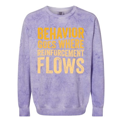 Behavior Goes Where Reinforcement Flows Behavior Analyst Meaningful Gift Colorblast Crewneck Sweatshirt