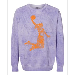 Basketball Girl Wo Colorblast Crewneck Sweatshirt