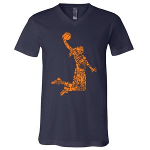 Basketball Girl Wo V-Neck T-Shirt