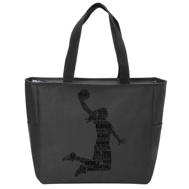 Basketball Girl Women Kids Girls Zip Tote Bag