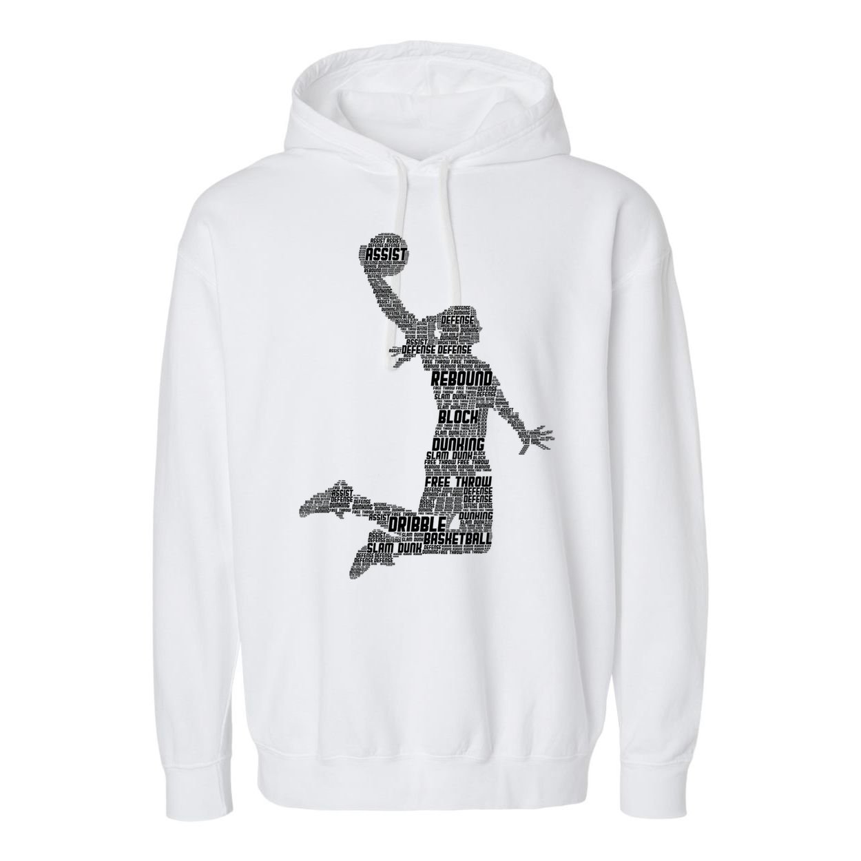 Basketball Girl Women Kids Girls Garment-Dyed Fleece Hoodie