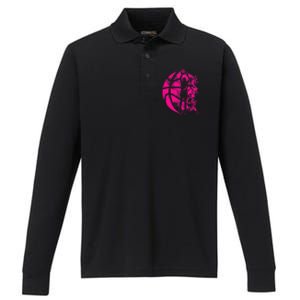 Basketball Girl Women Female Basketball Team Performance Long Sleeve Polo