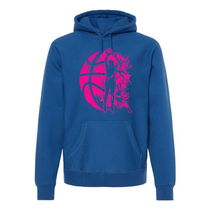 Basketball Girl Women Female Basketball Team Premium Hoodie