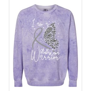 Butterfly Glioblastoma Warrior Glioblastoma Awareness Cute Gift Colorblast Crewneck Sweatshirt